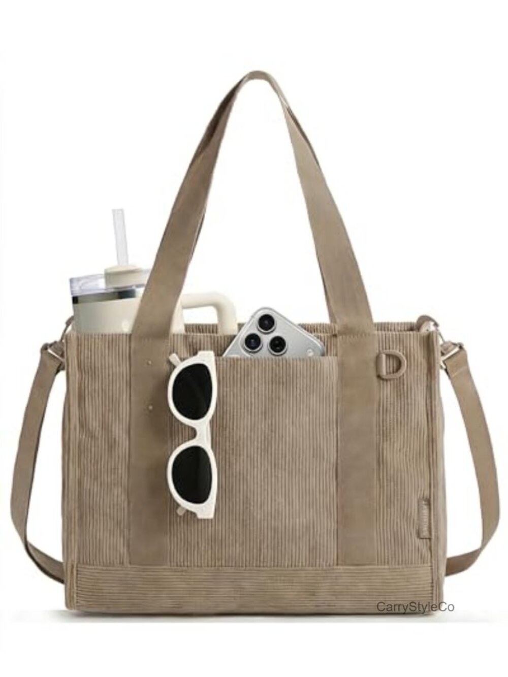 Corduroy Tote Bag for Women Small Laptop Handbag Teacher Nurse Work Bag